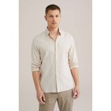 WE Fashion - Zakelijk Overhemd - Lichtbruin - Slim Fit - Lange Mouw