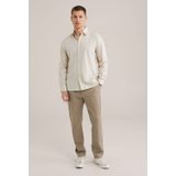 WE Fashion - Zakelijk Overhemd - Lichtbruin - Slim Fit - Lange Mouw