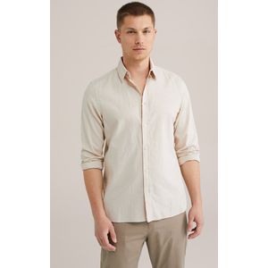 WE Fashion - Zakelijk Overhemd - Lichtbruin - Slim Fit - Lange Mouw