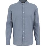 WE Fashion - Overhemd - Katoen/Linnen - Regular Fit - Lange Mouwen - Mao Kraag