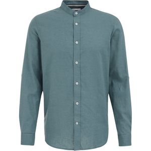 WE Fashion - Casual Overhemd - Blauw - Linnen/Katoen