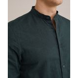 WE Fashion - Overhemd - Donkergroen - Linnen - Lange Mouw