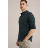 WE Fashion - Overhemd - Donkergroen - Linnen - Lange Mouw