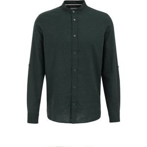 WE Fashion - Overhemd - Donkergroen - Linnen - Lange Mouw