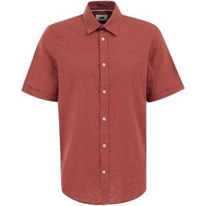 WE - Fundamentals - Overhemd - Sand - Linnen/Katoen - Korte Mouwen