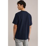 WE Fashion - T-shirt - Donkerblauw - Katoen - Korte Mouwen