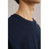 WE Fashion - T-shirt - Donkerblauw - Katoen - Korte Mouwen