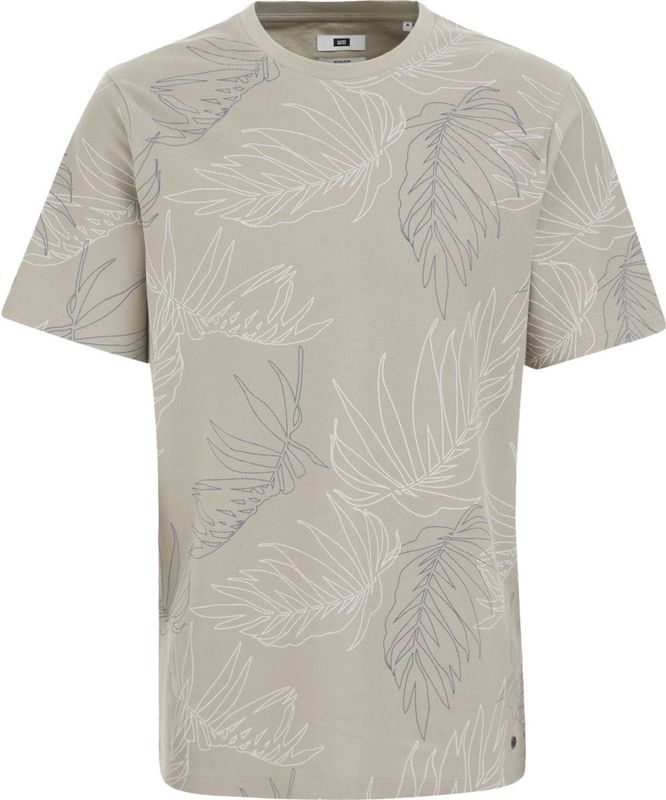 WE Fashion - T-shirt - Grijsgroen - 100% Katoen - Regular Fit