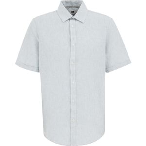 WE - Overhemd - Korte Mouwen - Katoen/Linnen - Klassieke Kraag
