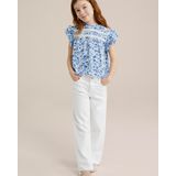 Blouse - Bloemenprint - Viscose - Knoopsluiting - Normale Pasvorm