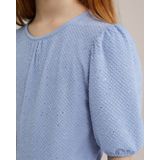 WE Fashion - Playsuit - Lichtblauw - Polyester - Ritssluiting, Ballonmouwen