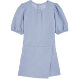 WE Fashion - Playsuit - Lichtblauw - Polyester - Ritssluiting, Ballonmouwen