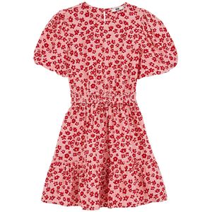 WE Fashion Jurk  oudroze / donkerrood / wit