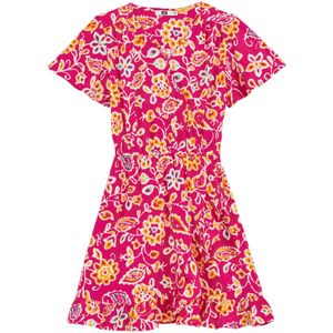 Jurk - Bloemenprint - Viscose - Getailleerd Model - Knielengte - Kwartmouw