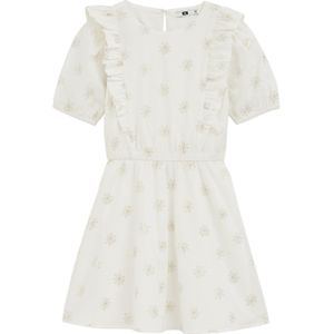 WE Fashion - Jerseyjurk - Meisjes - Met Ruches - Regular Fit - Korte Mouwen