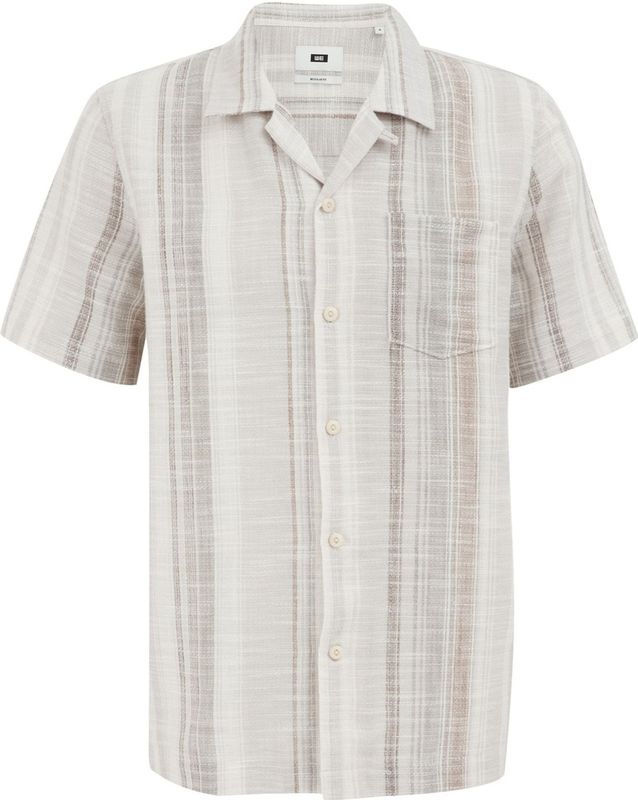WE Fashion - Regular Fit - Overhemd - Beige - Katoen