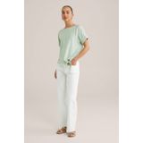 Blouse - Ronde Hals - Knoopsluiting Rug - Knoopdetail Onderkant