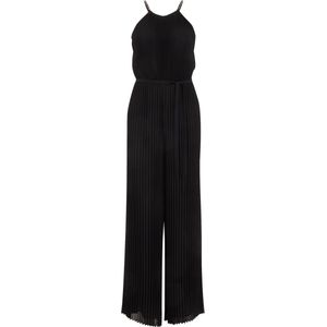WE Fashion - Plissé Jumpsuit - Mouwloos - Ronde Hals - Gouden Schouderdetails