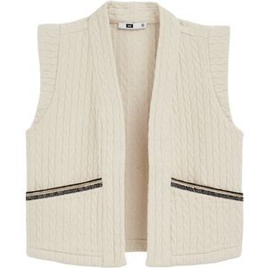 Gilet - Katoen - Regular Fit - Structuur met Patroon - Steekzakken met Borduursel