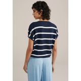 WE Fashion - Gebreide Trui - Donkerblauw - Regular Fit - Katoen