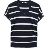 WE Fashion - Gebreide Trui - Donkerblauw - Regular Fit - Katoen