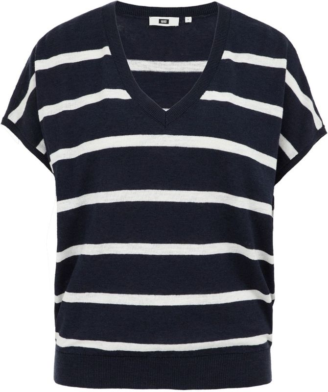 WE Fashion - Gebreide Trui - Donkerblauw - Regular Fit - Katoen