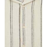 Overhemd - Streepdessin - Korte Mouwen - Linnen en Viscose