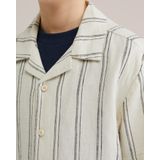 Overhemd - Streepdessin - Korte Mouwen - Linnen en Viscose