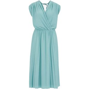 Cocktailjurk - Effen - Viscose - Gedrapeerd - Glitterend - Mouwloos