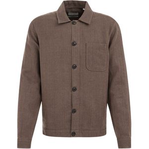 Van Gils linnen regular overshirt bruin