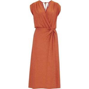 WE Fashion - Jurk - Lichtoranje - Wikkel Design - Knielengte