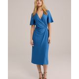 WE Fashion - Dames Jurk - Blauw - Gerecycled Polyesterblend - Regular Fit