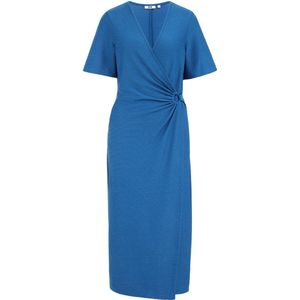 WE Fashion - Dames Jurk - Blauw - Gerecycled Polyesterblend - Regular Fit