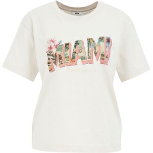 WE Fashion - Dames T-shirt - Gebroken Wit - Regular Fit - Katoen