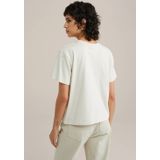 WE Fashion - Dames T-shirt - Gebroken Wit - Regular Fit - Katoen