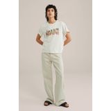 WE Fashion - Dames T-shirt - Gebroken Wit - Regular Fit - Katoen