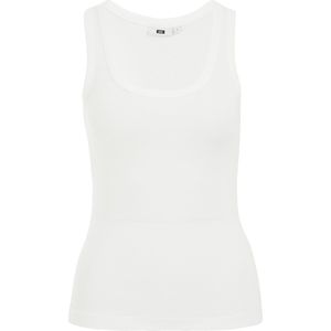 WE Fashion - Dames Singlet - Wit - Biologisch Katoen
