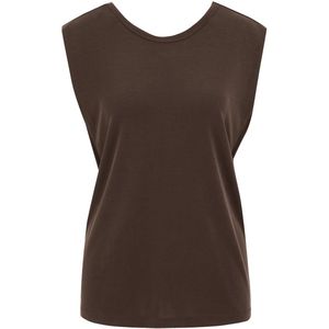 WE Fashion - Top - Regular Fit - Donkerbruin