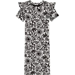 WE Fashion Jurk  zwart / wit