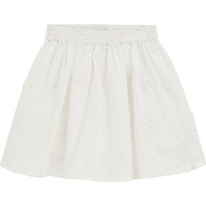 WE Fashion - Plooirok - Wit - Katoen - Met Broderie Details