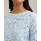 Gebreide Trui - Effen - Knitwear - Geribbelde Kraag - Ronde Hals