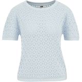 Gebreide Trui - Effen - Knitwear - Geribbelde Kraag - Ronde Hals