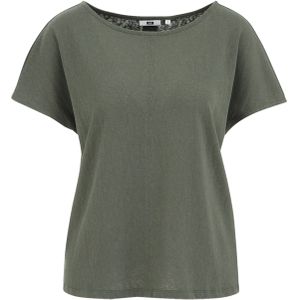 WE Fashion - Dames T-shirt - Regular fit - Legergroen - Katoen - Maat: XS