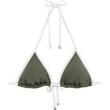 WE Fashion Bikinitop  olijfgroen / wit