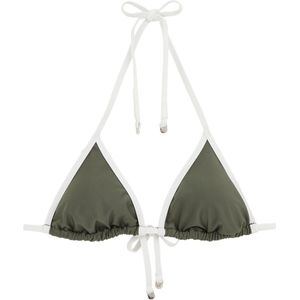 WE Fashion Bikinitop  olijfgroen / wit