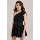 WE Fashion one shoulder top zwart