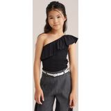 WE Fashion - Meisjes Top - Mouwloos - Stretchkatoen - Ruches