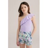 WE Fashion - T-shirt - Roze - Katoen met Elastaan