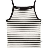 WE Fashion - Spaghetti Top - Zwart/Wit - Geribbeld Gebreid - Slanke Pasvorm
