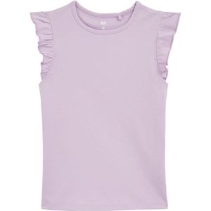 WE Fashion - Meisjes singlet - Regular fit - Lichtpaars - Katoen - Maat: 122/128